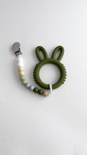 Load image into Gallery viewer, Silicone Bunny Ear teether with Clip