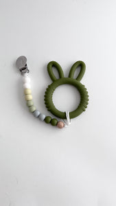 Silicone Bunny Ear teether with Clip